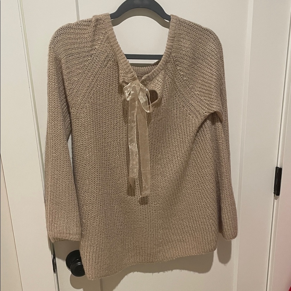 LC Lauren Conrad Tan Sweater with Embellishments - Picture 2 of 4